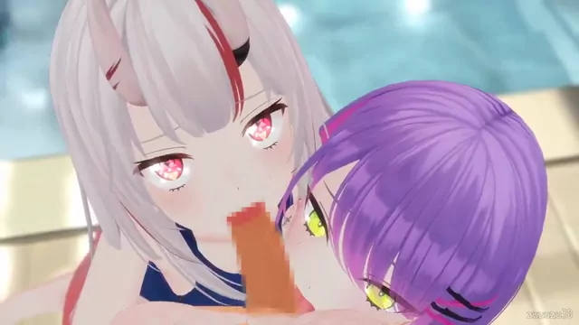 @zuzuzu3D スレンダー オナニー 厳選 投稿エロ動画 二人で舐めてくれるojuとtw様 シーン3