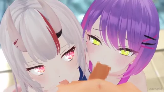 @zuzuzu3D スレンダー オナニー 厳選 投稿エロ動画 二人で舐めてくれるojuとtw様 シーン7