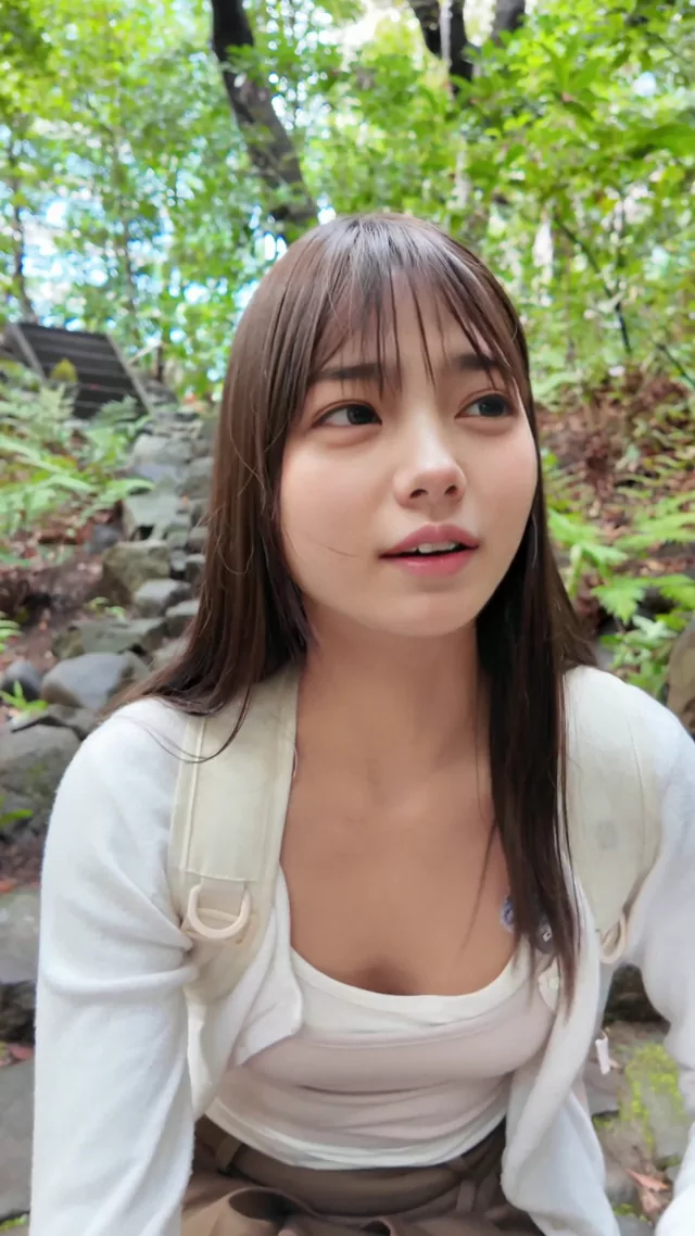 @ohasuyaa 清楚系 露出 リアル 裏アカ動画 白雲台跡！ #小石川後楽園 シーン1