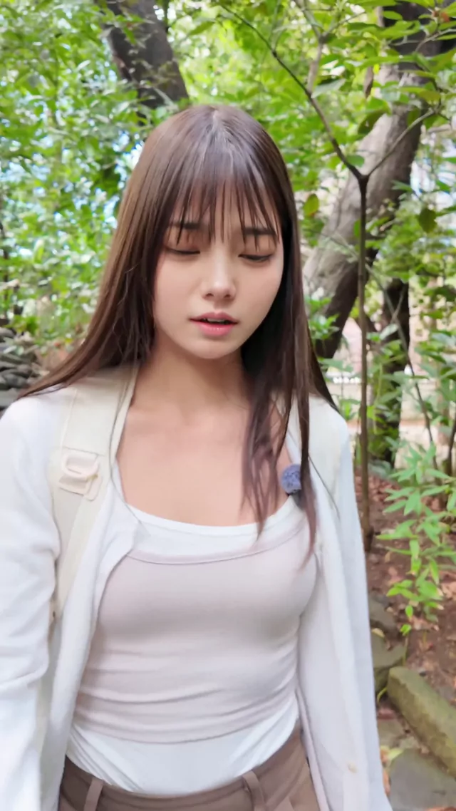 @ohasuyaa 清楚系 露出 リアル 裏アカ動画 白雲台跡！ #小石川後楽園 シーン8